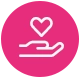 hand holding heart icon